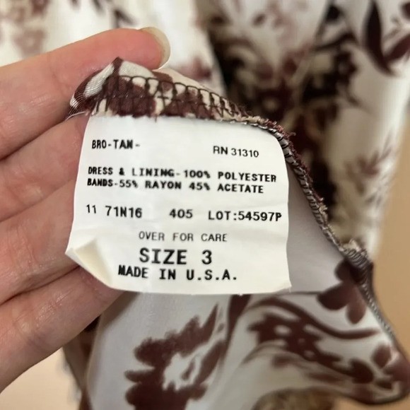 BCX vintage midi floral silky material dress size 3 - Picture 6 of 9